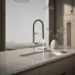 Semi-professional kitchen sink faucet with two-function sprayhead^Kohler Best