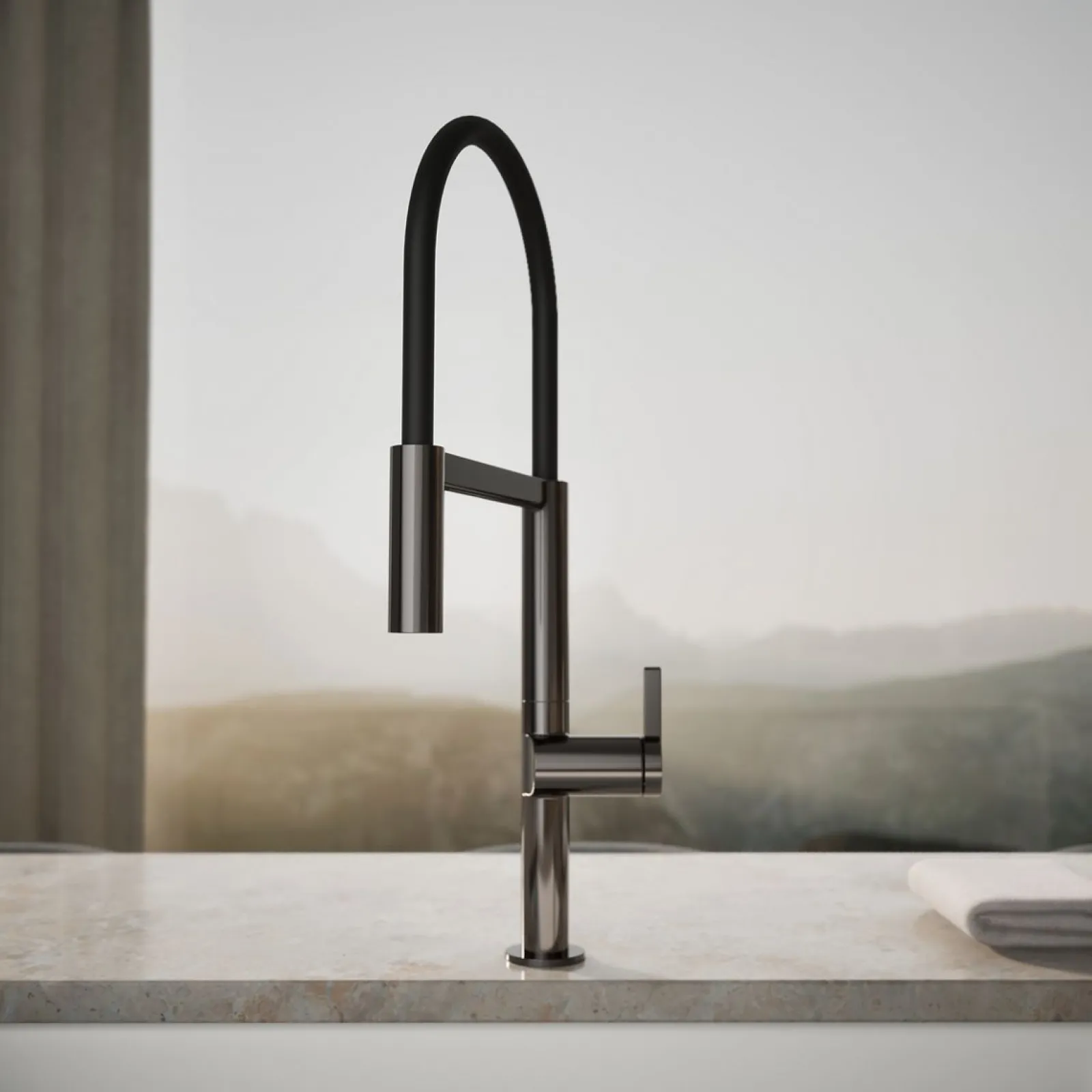 Semi-professional kitchen sink faucet with two-function sprayhead^Kohler Best