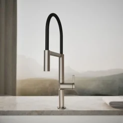Semi-professional kitchen sink faucet with two-function sprayhead^Kohler Best