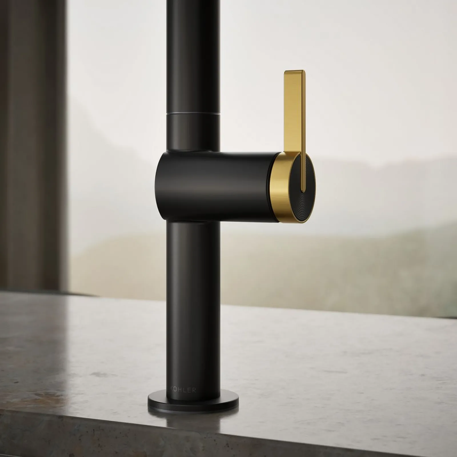 Semi-professional kitchen sink faucet with two-function sprayhead^Kohler Best