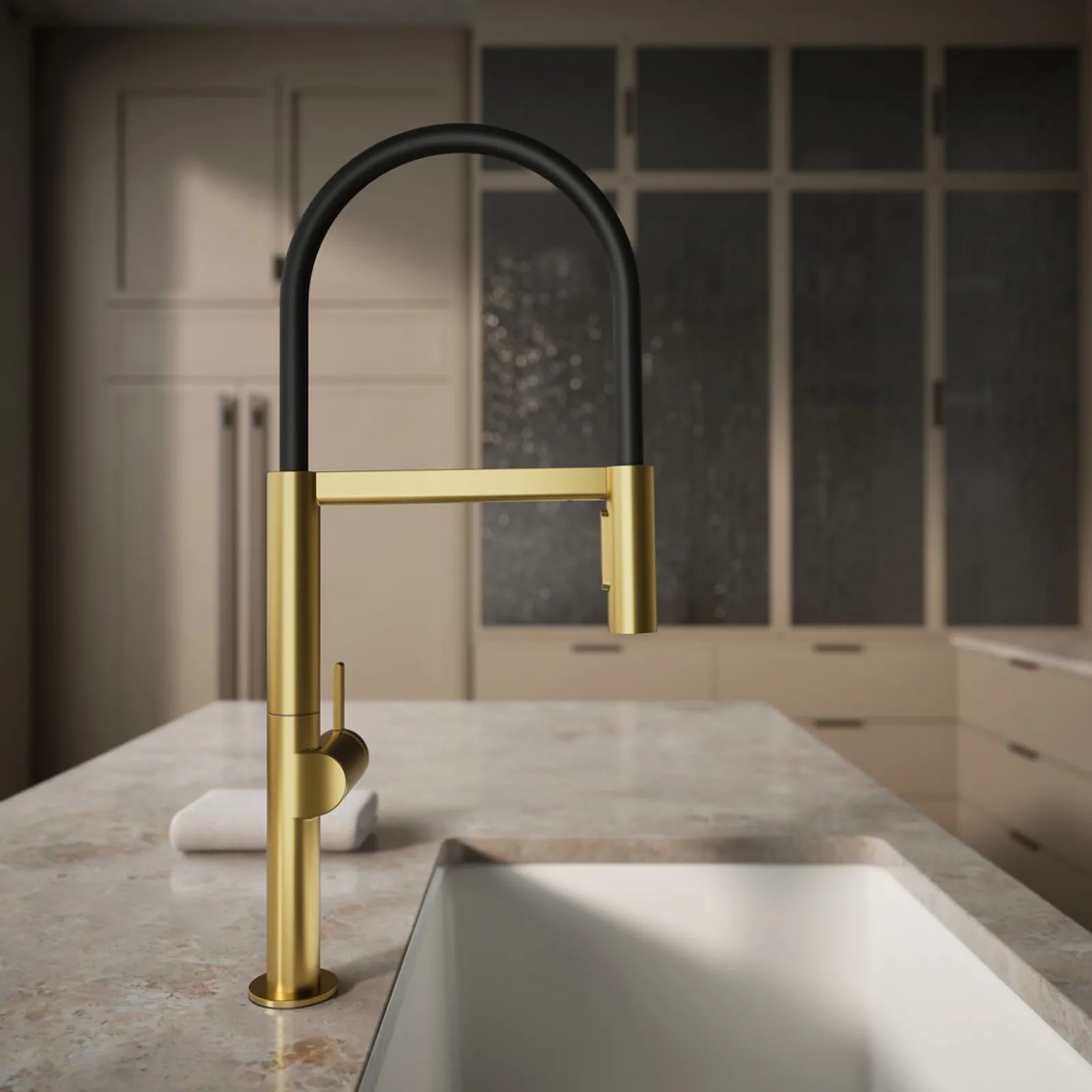 Semi-professional kitchen sink faucet with two-function sprayhead^Kohler Best