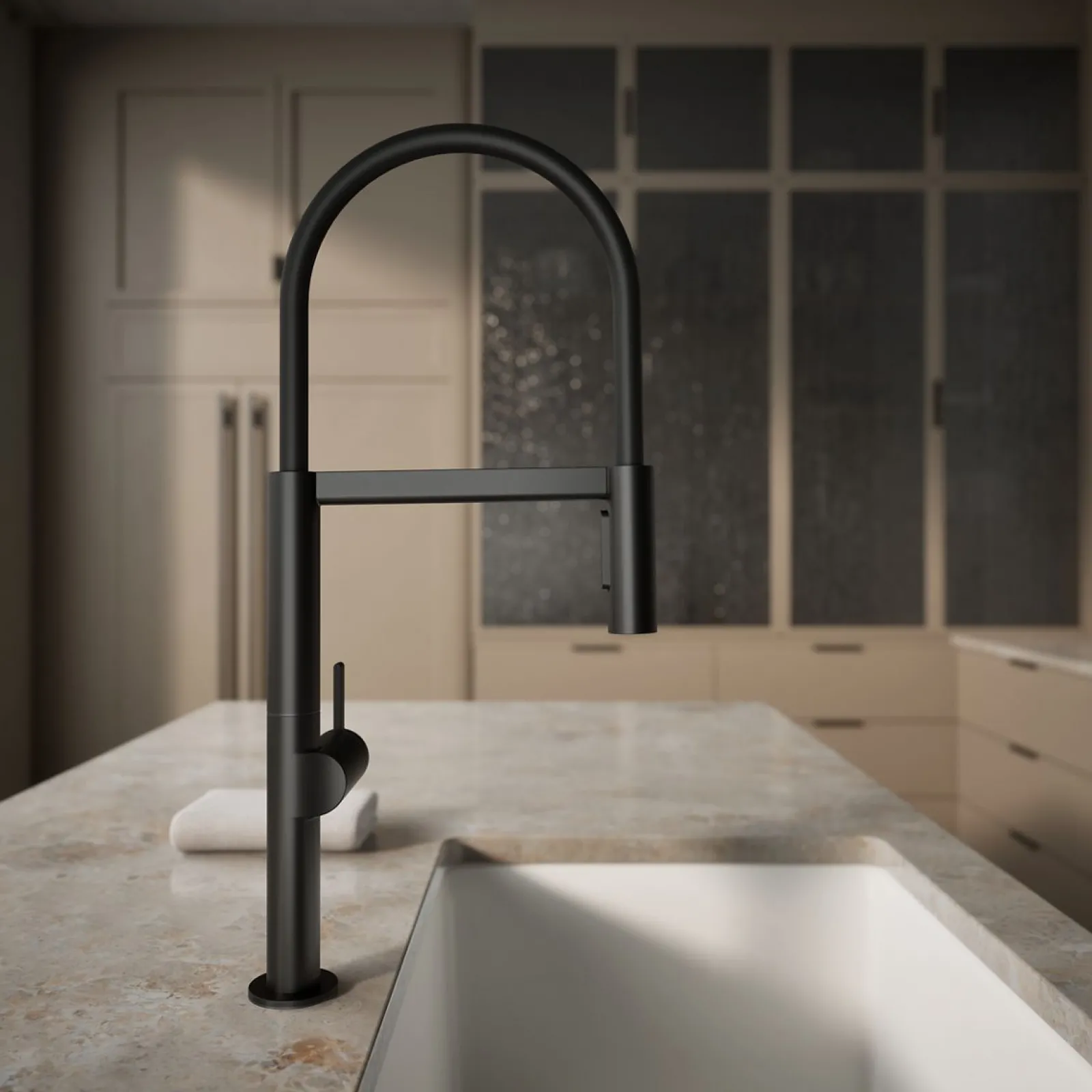 Semi-professional kitchen sink faucet with two-function sprayhead^Kohler Best