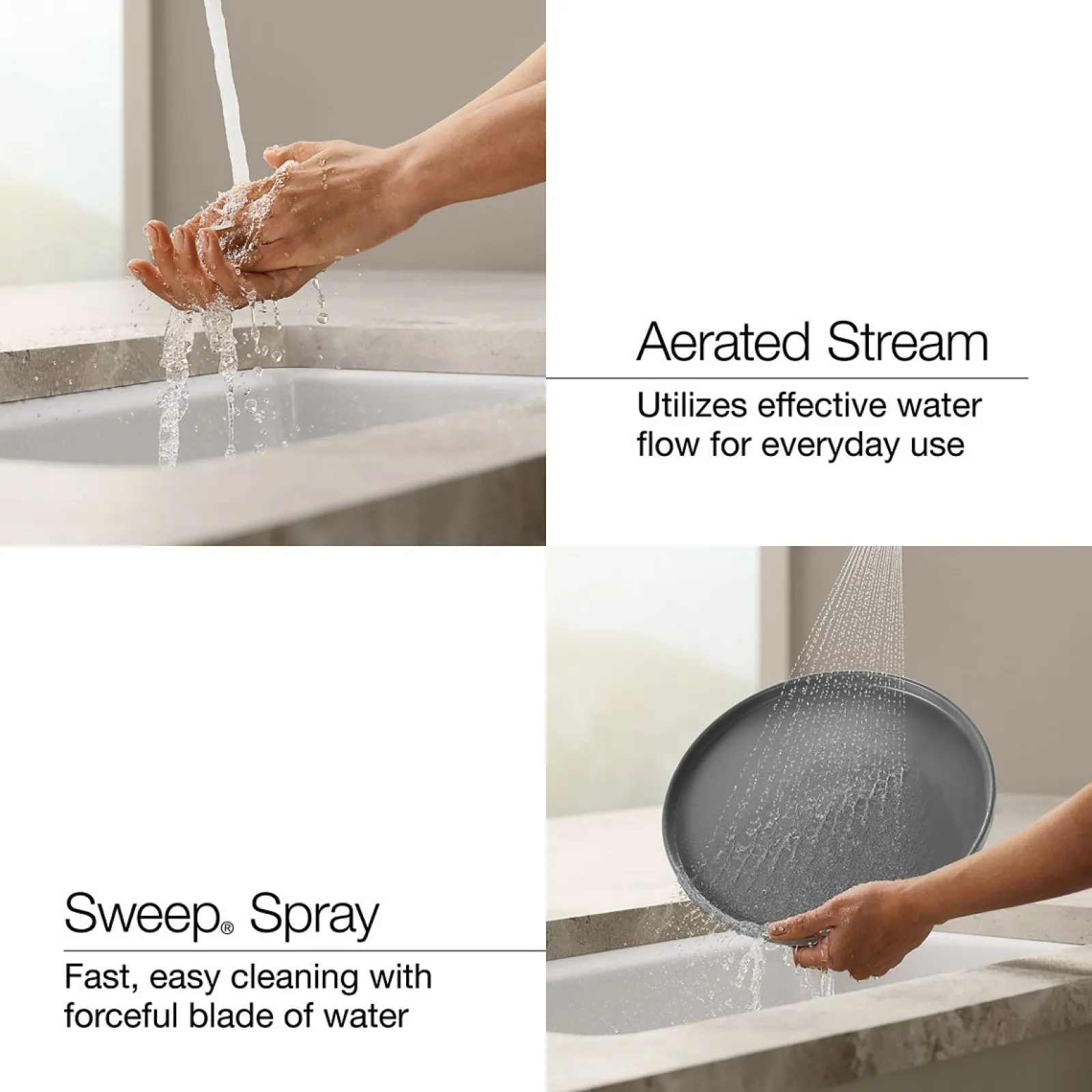 Semi-professional kitchen sink faucet with two-function sprayhead^Kohler Best