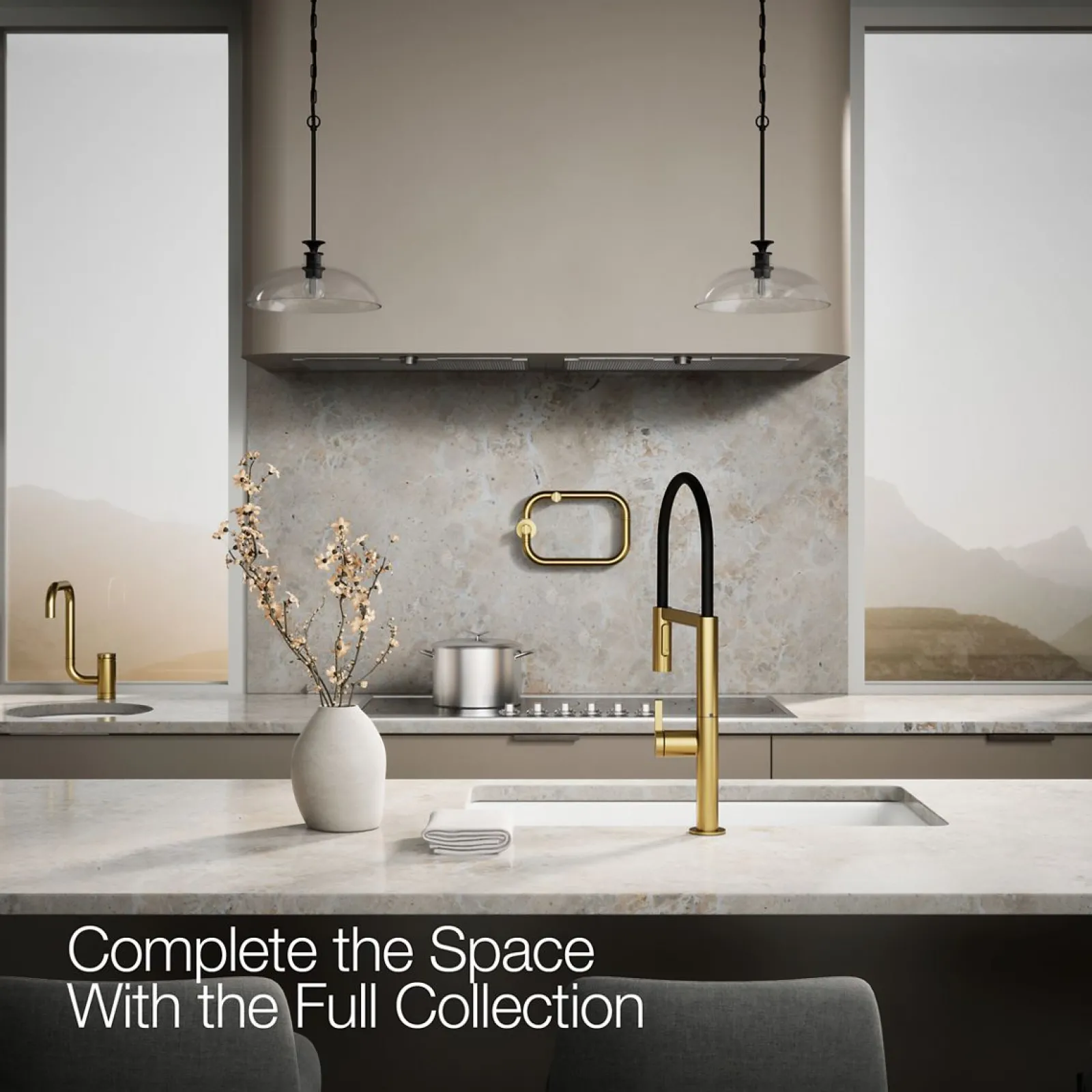 Semi-professional kitchen sink faucet with two-function sprayhead^Kohler Best