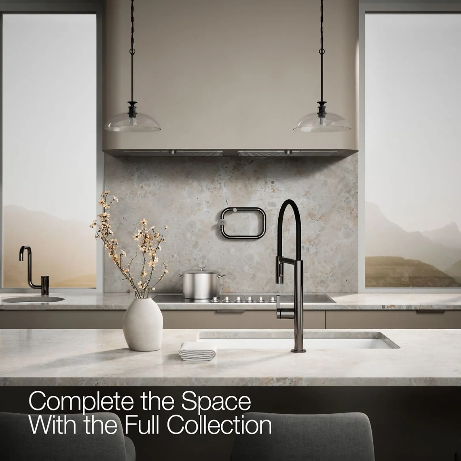 Semi-professional kitchen sink faucet with two-function sprayhead^Kohler Best