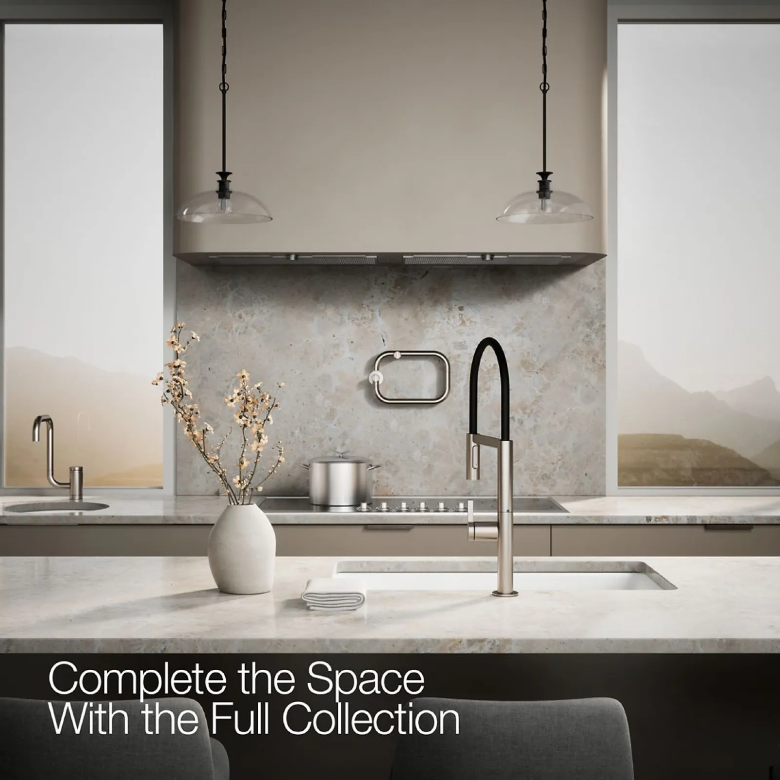 Semi-professional kitchen sink faucet with two-function sprayhead^Kohler Best