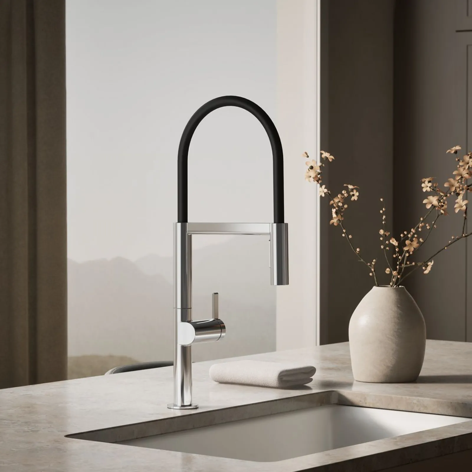 Semi-professional kitchen sink faucet with two-function sprayhead^Kohler Best