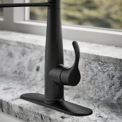 Semi-professional kitchen sink faucet with three-function sprayhead^Kohler Best