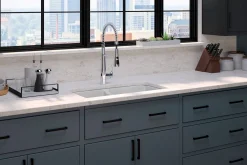 Semi-professional kitchen sink faucet with three-function sprayhead^Kohler Best