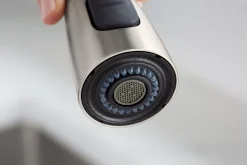 Semi-professional kitchen sink faucet with three-function sprayhead^Kohler Best