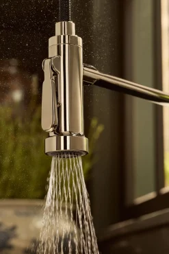 Semi-professional kitchen sink faucet with two-function sprayhead^Kohler Clearance