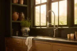 Semi-professional kitchen sink faucet with two-function sprayhead^Kohler Clearance