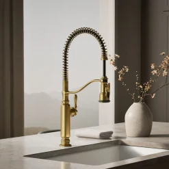 Semi-professional kitchen sink faucet with three-function sprayhead^Kohler Outlet