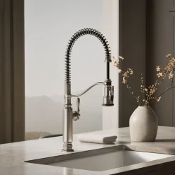 Semi-professional kitchen sink faucet with three-function sprayhead^Kohler Outlet