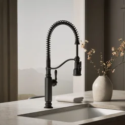 Semi-professional kitchen sink faucet with three-function sprayhead^Kohler Outlet