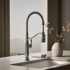 Semi-professional kitchen sink faucet with three-function sprayhead^Kohler Outlet
