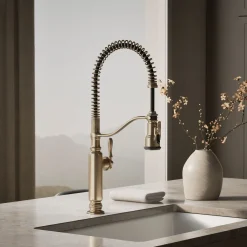 Semi-professional kitchen sink faucet with three-function sprayhead^Kohler Outlet