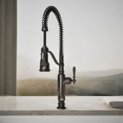 Semi-professional kitchen sink faucet with three-function sprayhead^Kohler Outlet