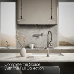 Semi-professional kitchen sink faucet with three-function sprayhead^Kohler Outlet