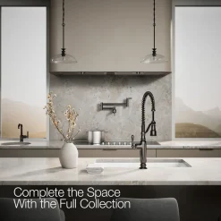 Semi-professional kitchen sink faucet with three-function sprayhead^Kohler Outlet