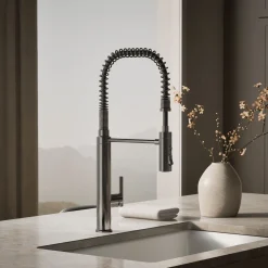 Semi-professional kitchen sink faucet with three-function sprayhead^Kohler Outlet
