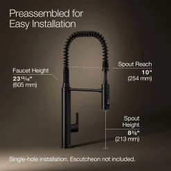 Semi-professional kitchen sink faucet with three-function sprayhead^Kohler Outlet