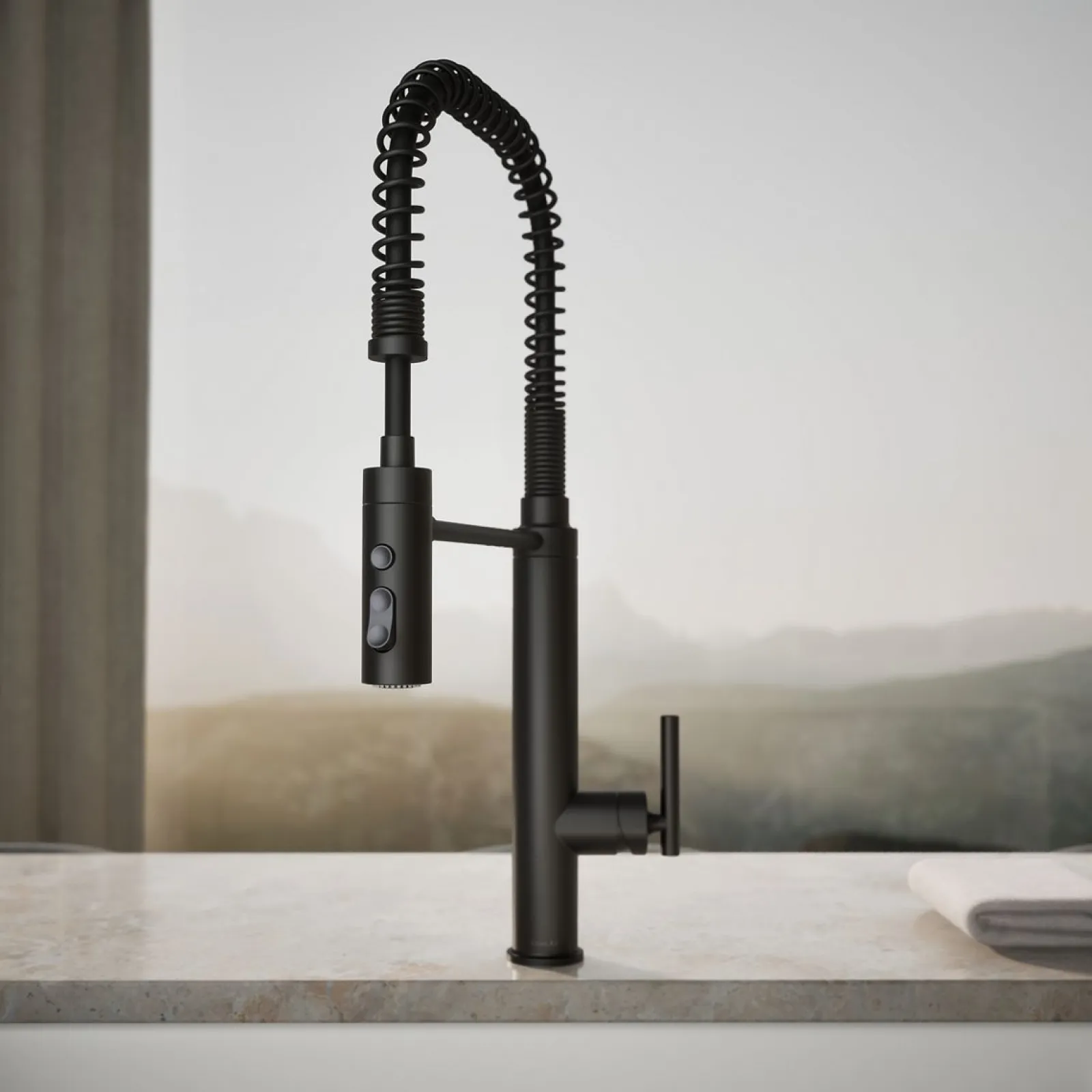 Semi-professional kitchen sink faucet with three-function sprayhead^Kohler Outlet