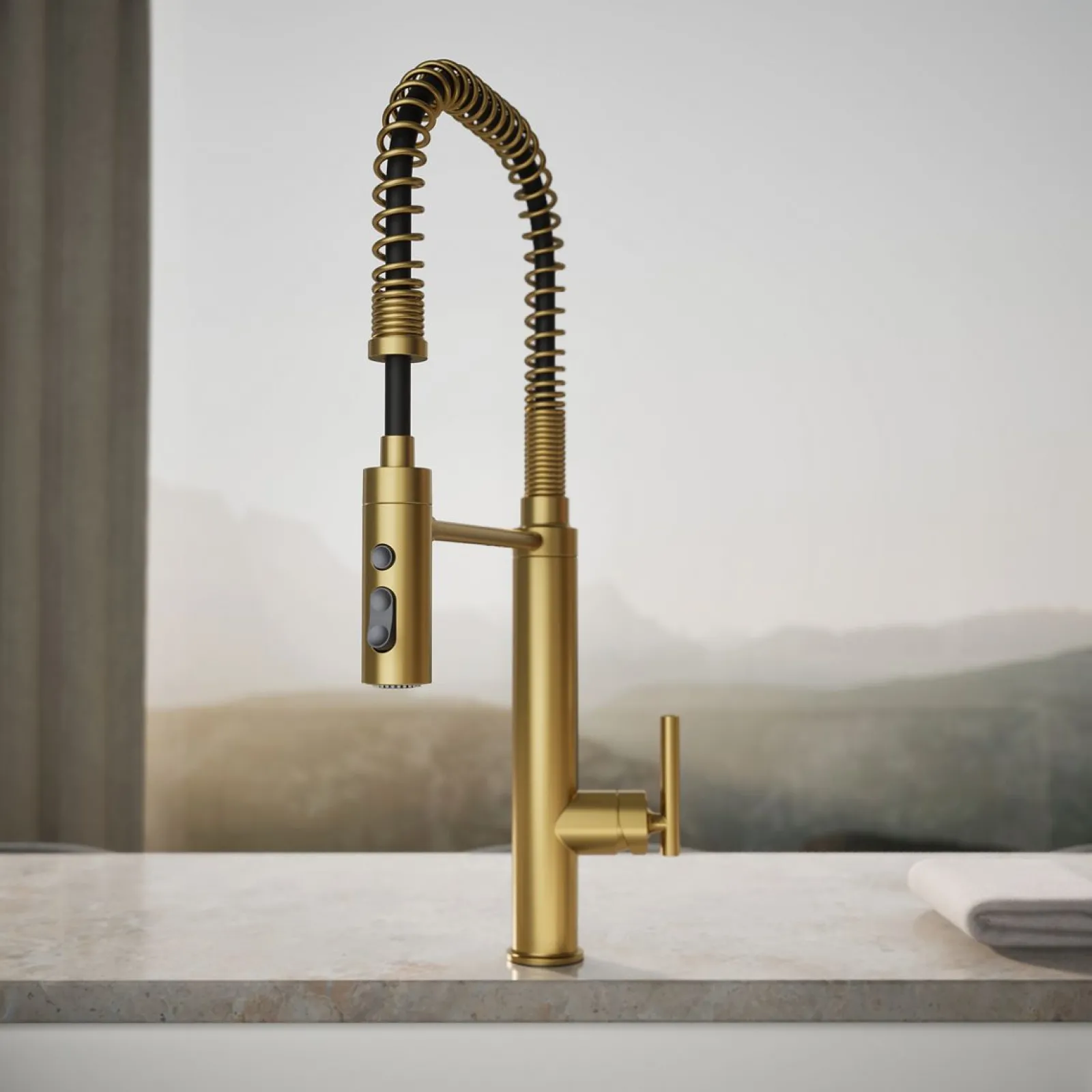 Semi-professional kitchen sink faucet with three-function sprayhead^Kohler Outlet