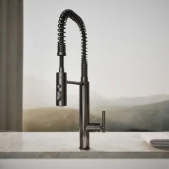Semi-professional kitchen sink faucet with three-function sprayhead^Kohler Outlet