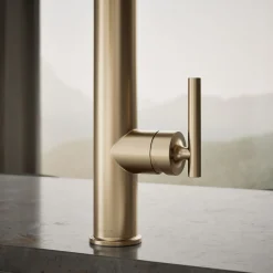 Semi-professional kitchen sink faucet with three-function sprayhead^Kohler Outlet
