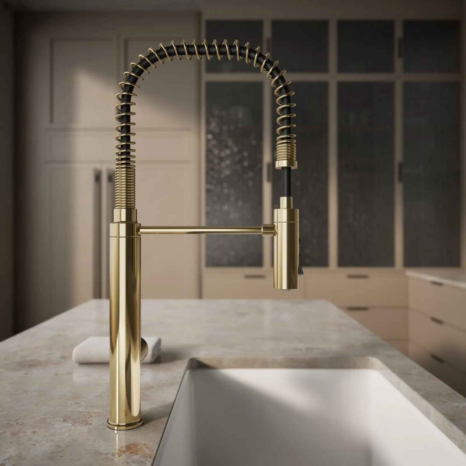 Semi-professional kitchen sink faucet with three-function sprayhead^Kohler Outlet