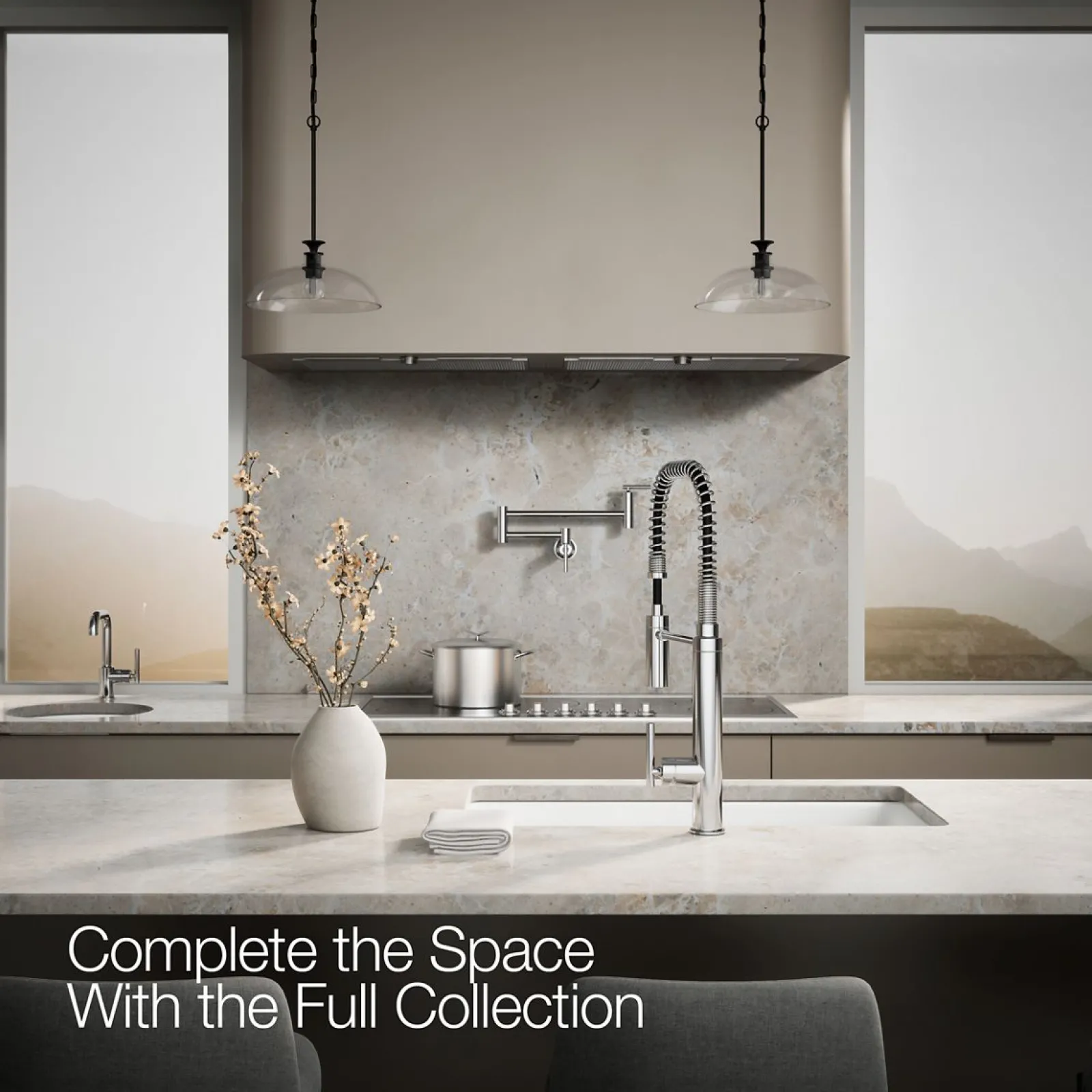 Semi-professional kitchen sink faucet with three-function sprayhead^Kohler Outlet