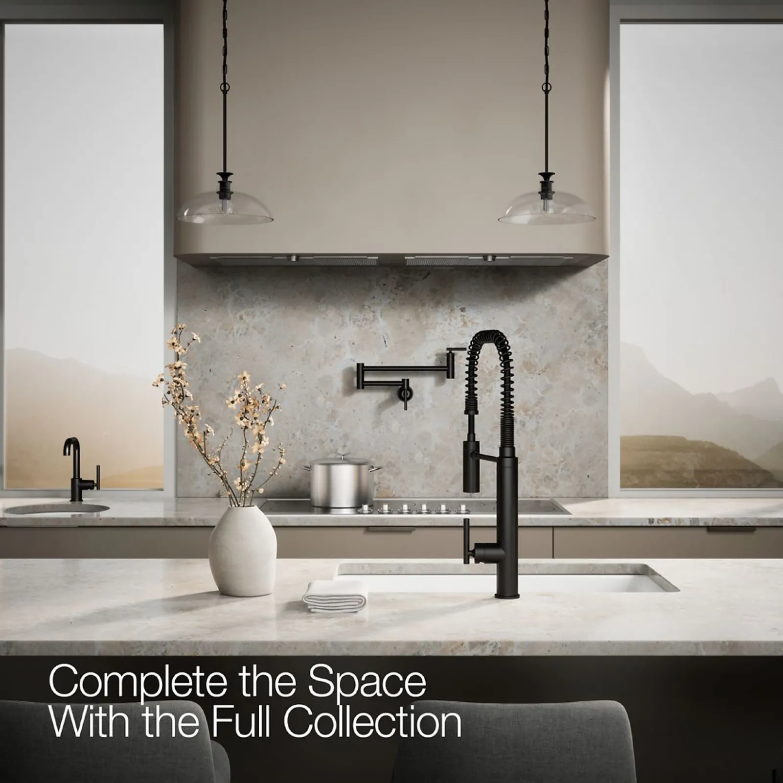 Semi-professional kitchen sink faucet with three-function sprayhead^Kohler Outlet
