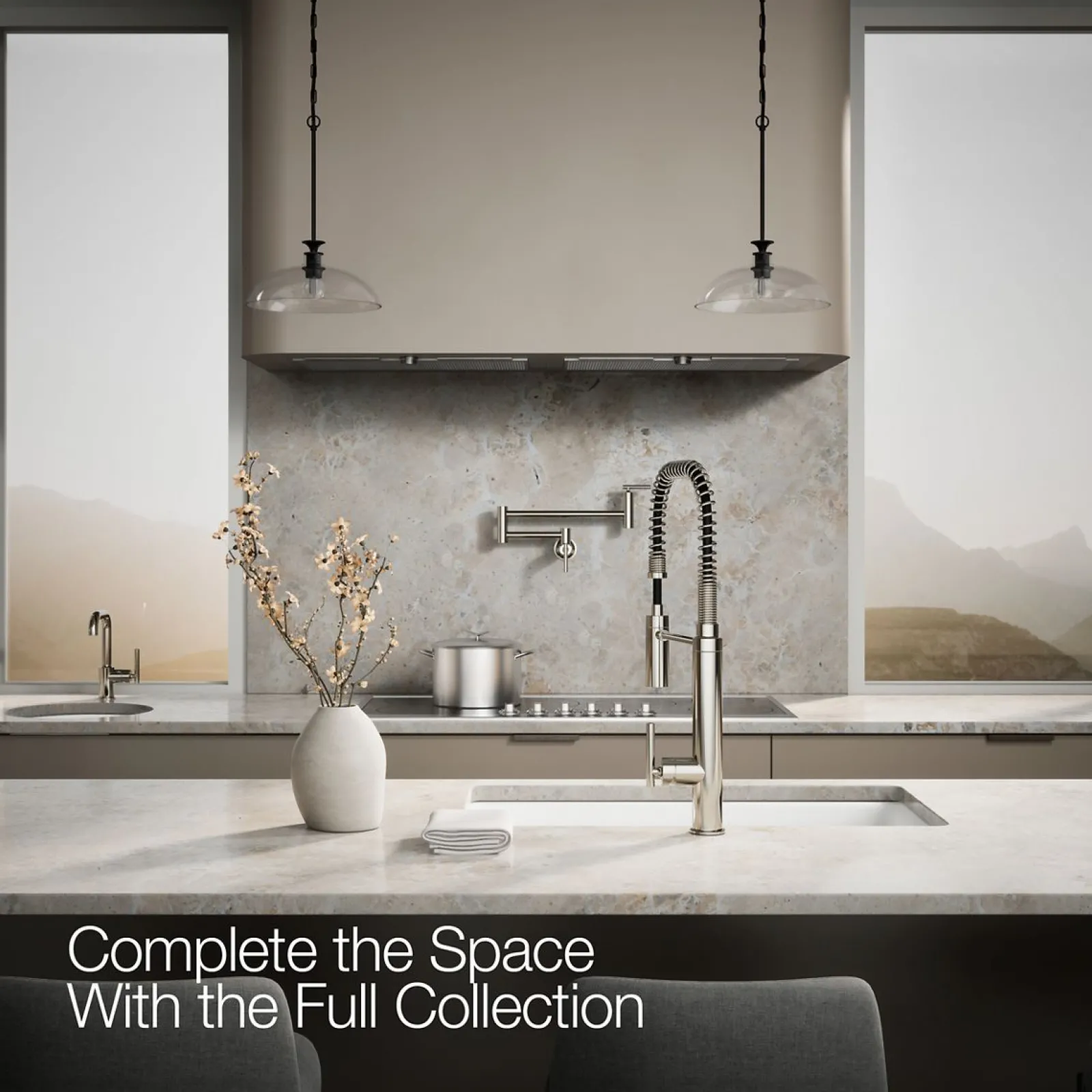 Semi-professional kitchen sink faucet with three-function sprayhead^Kohler Outlet