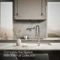 Semi-professional kitchen sink faucet with three-function sprayhead^Kohler Outlet