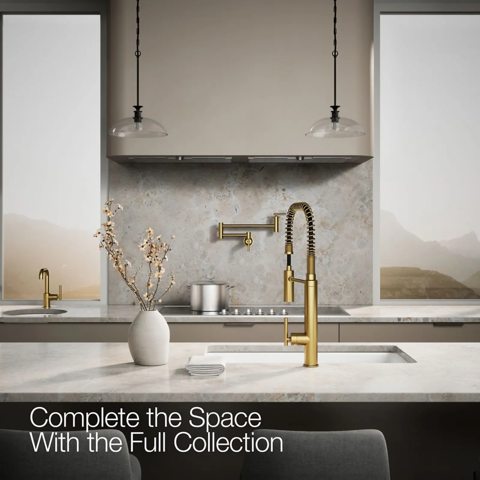 Semi-professional kitchen sink faucet with three-function sprayhead^Kohler Outlet