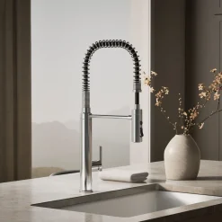 Semi-professional kitchen sink faucet with three-function sprayhead^Kohler Outlet