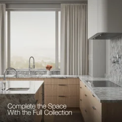 Semi-professional kitchen sink faucet with three-function sprayhead^Kohler New