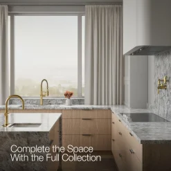 Semi-professional kitchen sink faucet with three-function sprayhead^Kohler New
