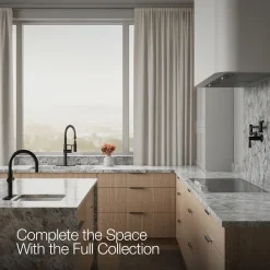 Semi-professional kitchen sink faucet with three-function sprayhead^Kohler New