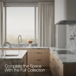 Semi-professional kitchen sink faucet with three-function sprayhead^Kohler New