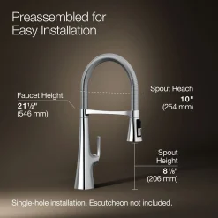 Semi-professional kitchen sink faucet with three-function sprayhead^Kohler Online