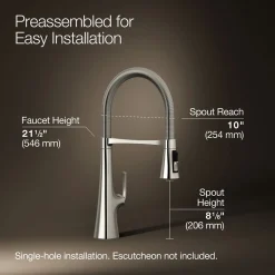 Semi-professional kitchen sink faucet with three-function sprayhead^Kohler Online