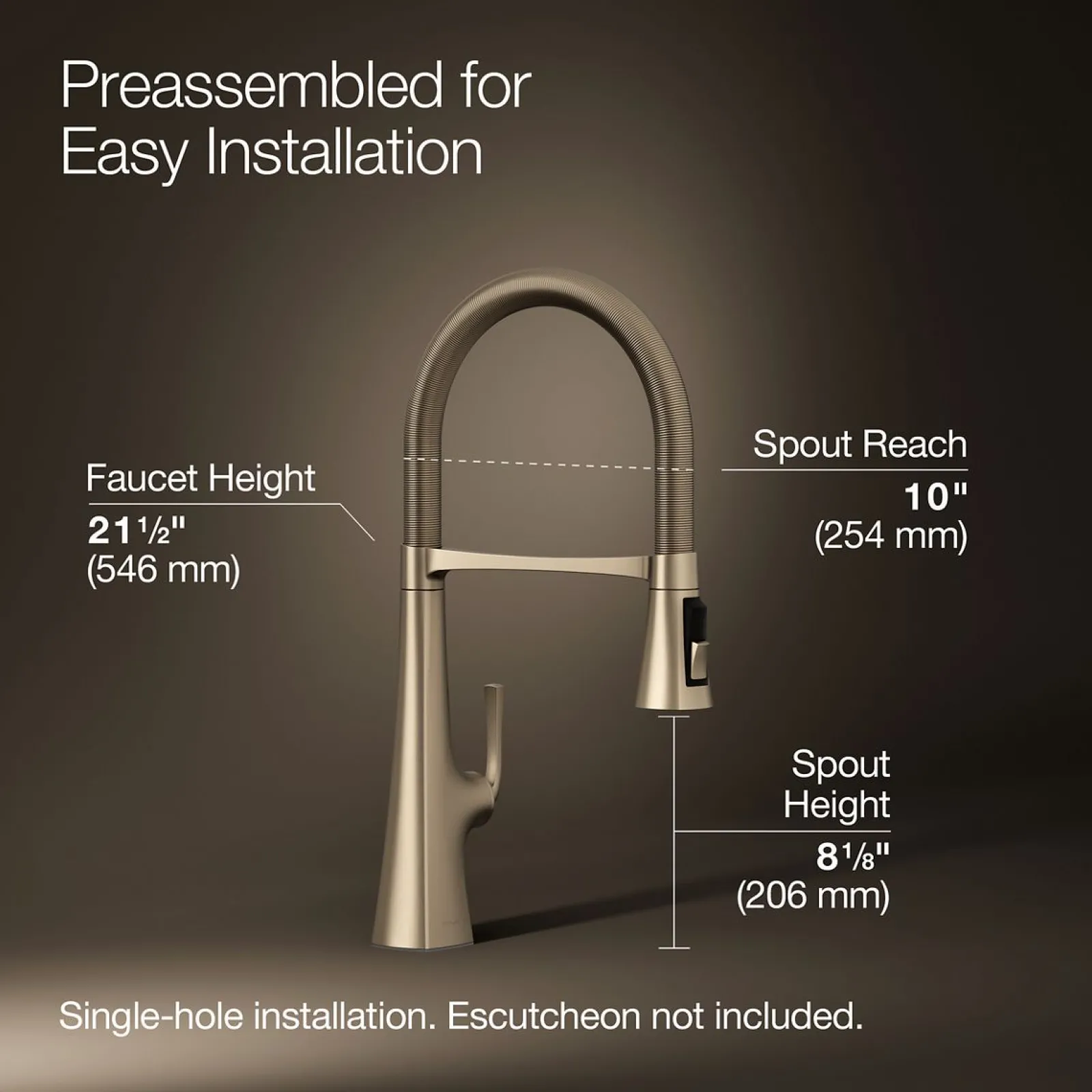 Semi-professional kitchen sink faucet with three-function sprayhead^Kohler Online