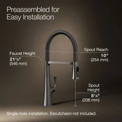 Semi-professional kitchen sink faucet with three-function sprayhead^Kohler Online