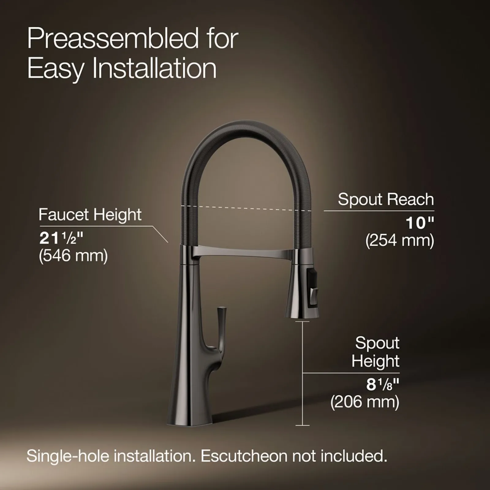 Semi-professional kitchen sink faucet with three-function sprayhead^Kohler Online