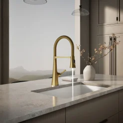 Semi-professional kitchen sink faucet with three-function sprayhead^Kohler Online