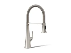Semi-professional kitchen sink faucet with three-function sprayhead^Kohler Online