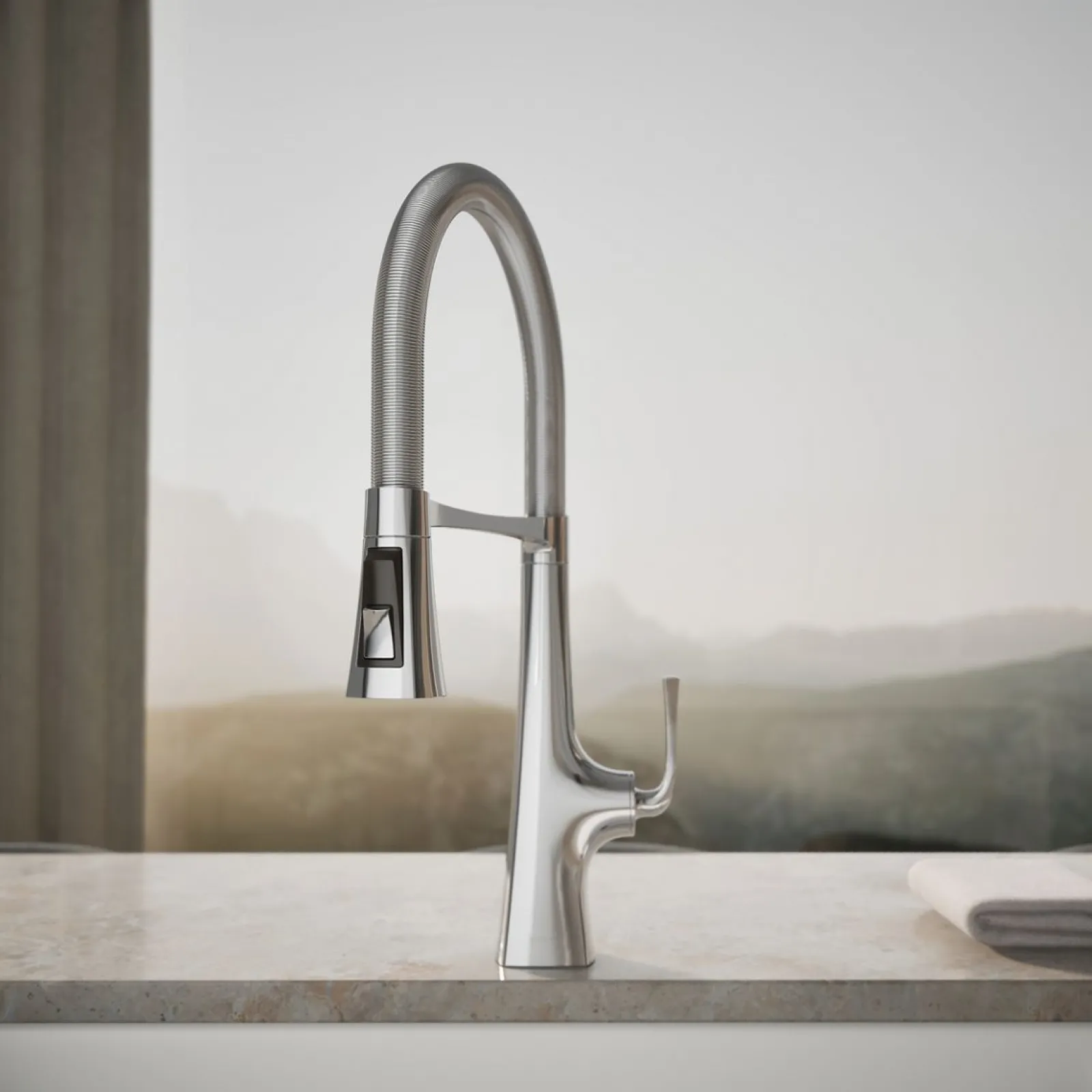 Semi-professional kitchen sink faucet with three-function sprayhead^Kohler Online