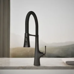 Semi-professional kitchen sink faucet with three-function sprayhead^Kohler Online